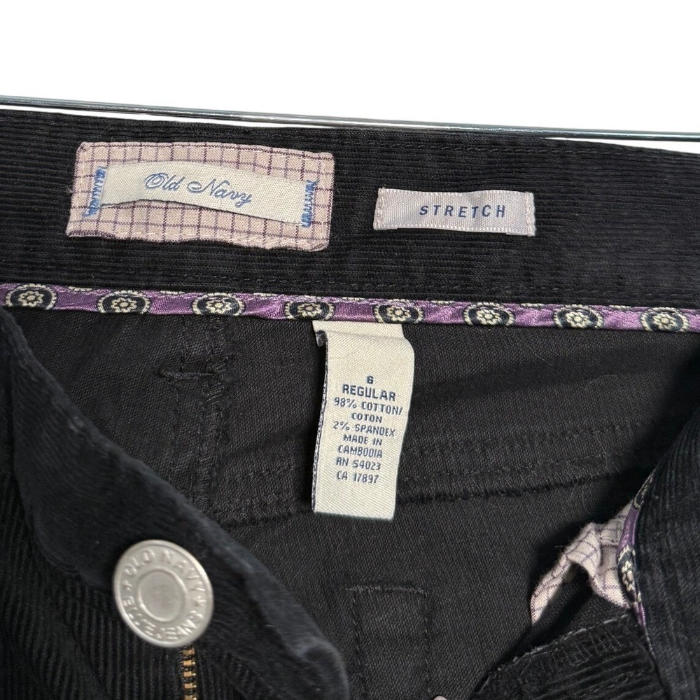Black Grunge Corduroy Stretch Bootcut Pants - Picture 5 of 7